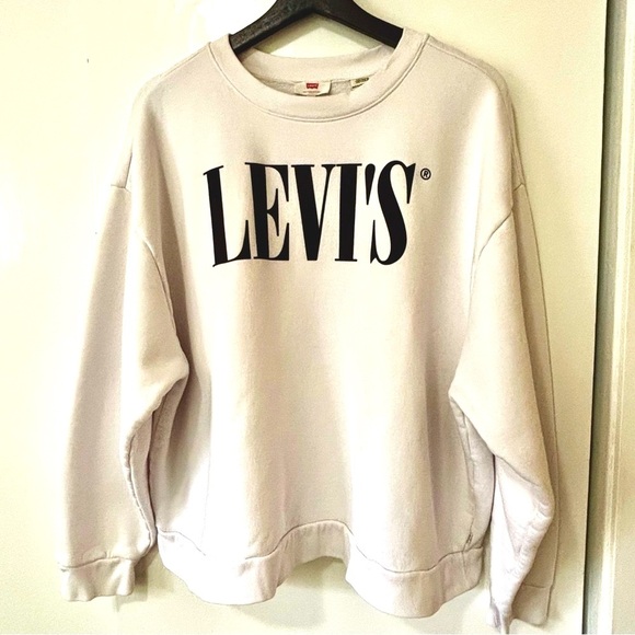 Levi's| Classic Logo White Crew Neck Sweatshirt Sz 2X - Picture 3 of 5